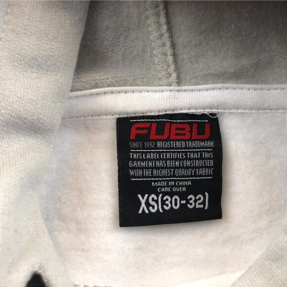 NWT Fubu Mens Hoodie Sweatshirt XS White Graphic Logo Print Pullover Casual - Picture 10 of 14